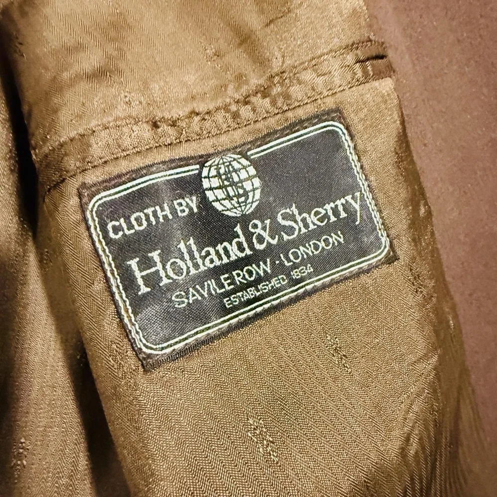 Vintage 80s 100% Cashmere Blazer Holland & Sherry Savile Row Tailored Jacket XL+